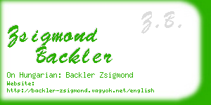 zsigmond backler business card